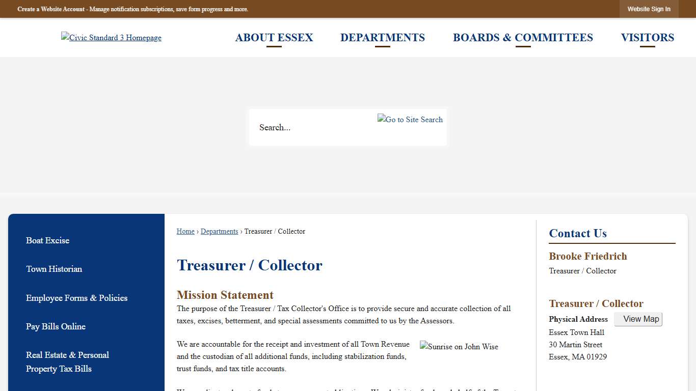 Treasurer / Collector | Essex, MA